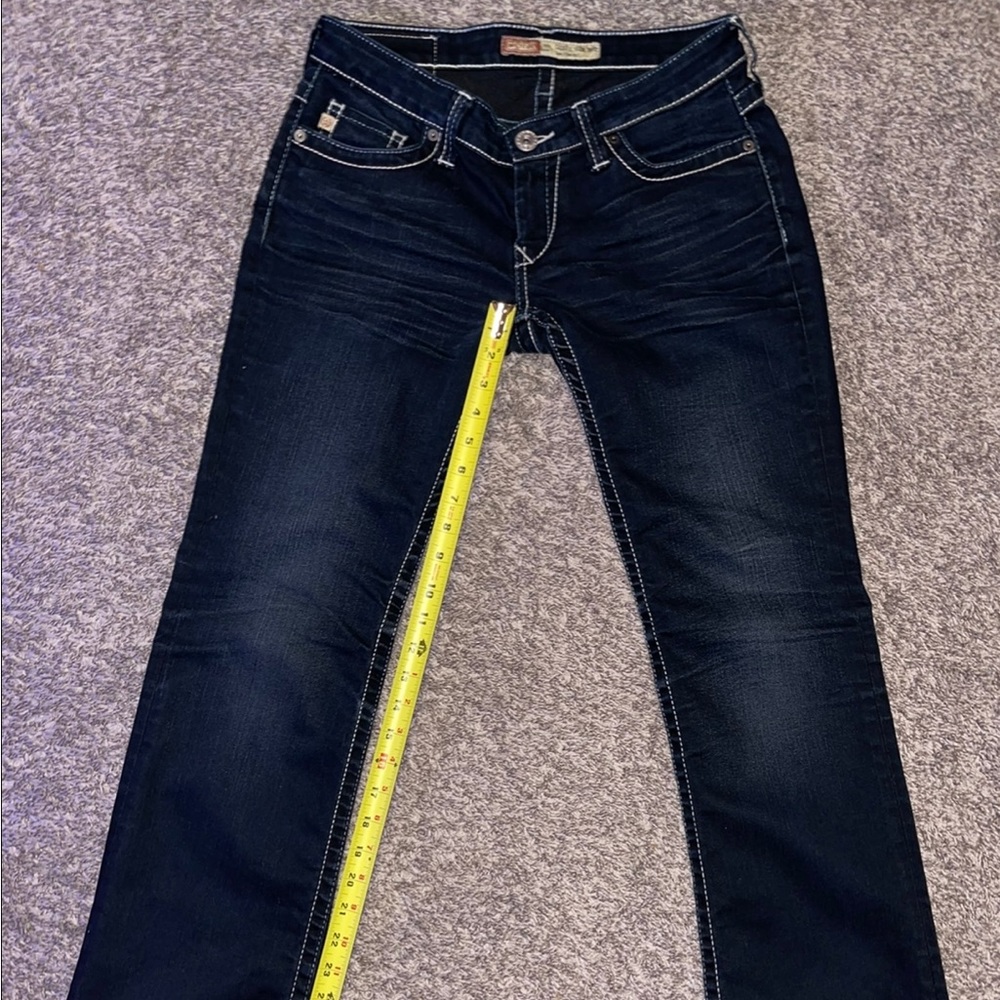 BIG STAR Casey K Slim Boot Low Rise Fit Sz 27R Dark Denim Blue Jeans